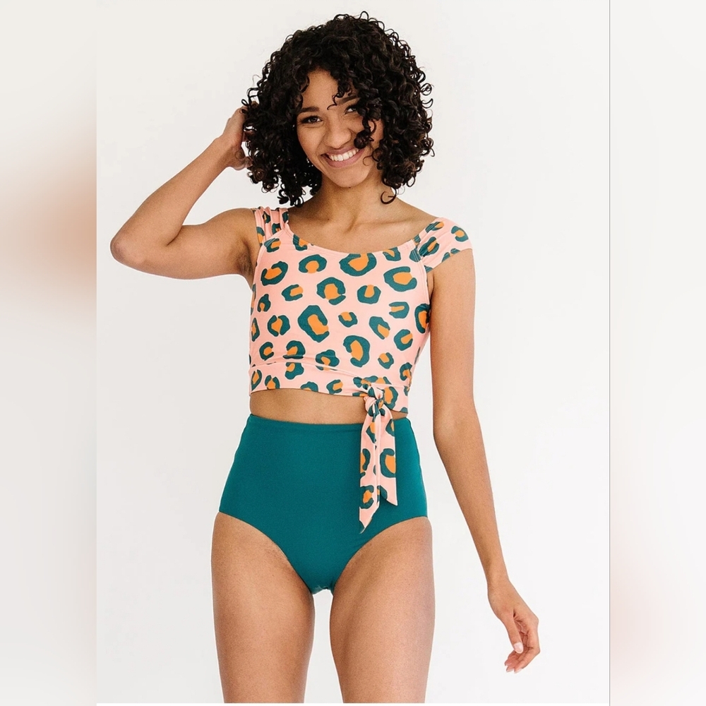 Lime Ricki Pink and Green Leopard Bikini